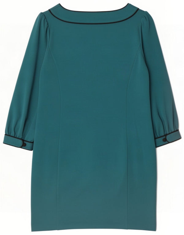 Next Vestido recto de manga 3/4 para mujer UK 42 Poliéster verde medio