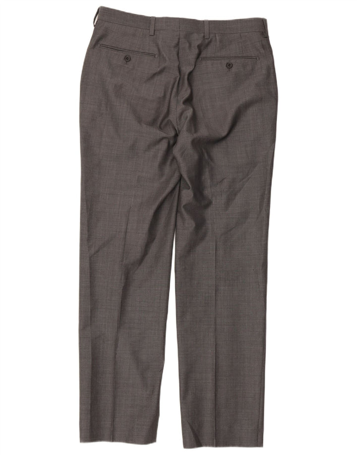 Marks & Spencer Pantalón de traje recto para hombre W32 L31 Lana gris