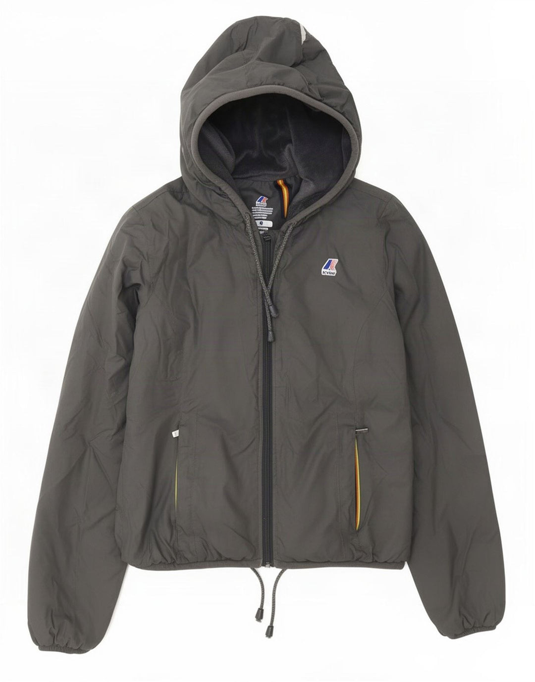 K-Way Chaqueta cortavientos con capucha para mujer UK 8 Small Gris Poliamida