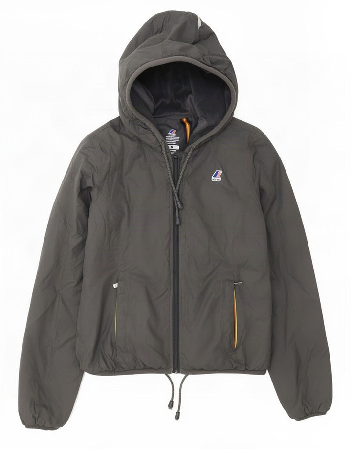 K-Way Chaqueta cortavientos con capucha para mujer UK 8 Small Gris Poliamida