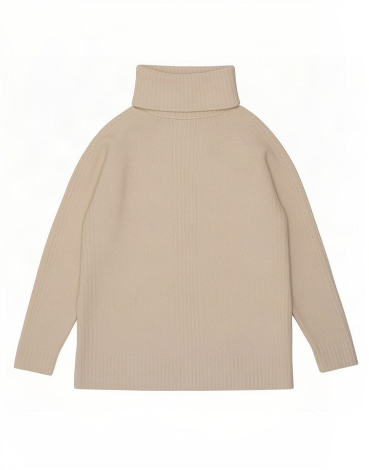 Marks & Spencer Suéter extragrande con cuello vuelto para mujer UK 10 Small White