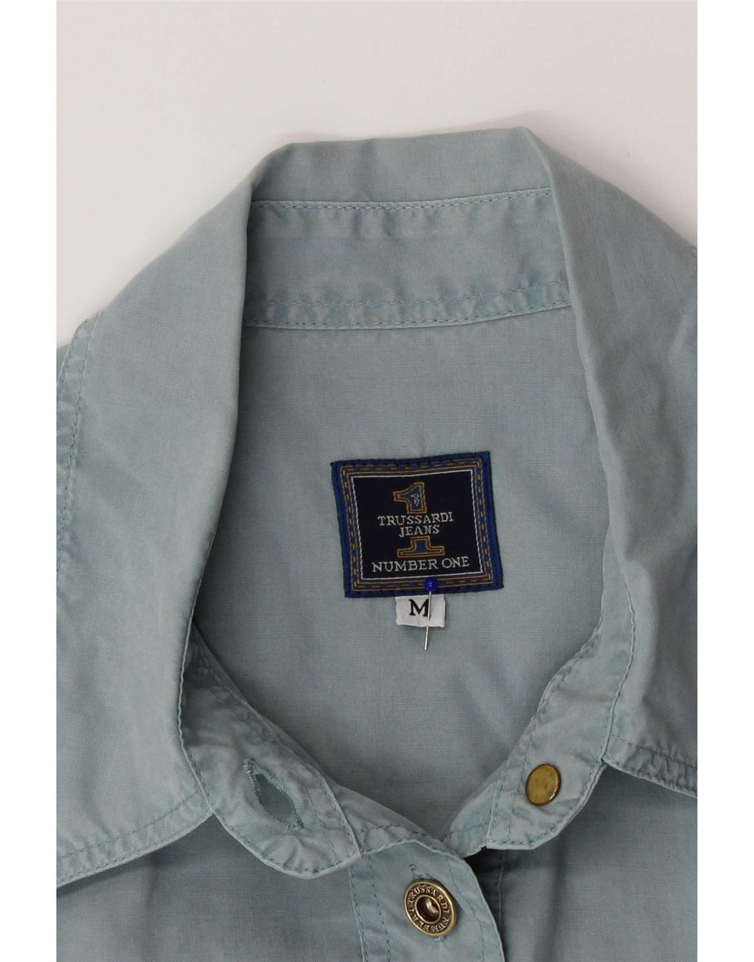 Trussardi Camisa sin mangas para mujer UK 44 Azul medio