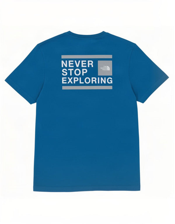 The North Face Camiseta gráfica para hombre Top Small Blue Cotton
