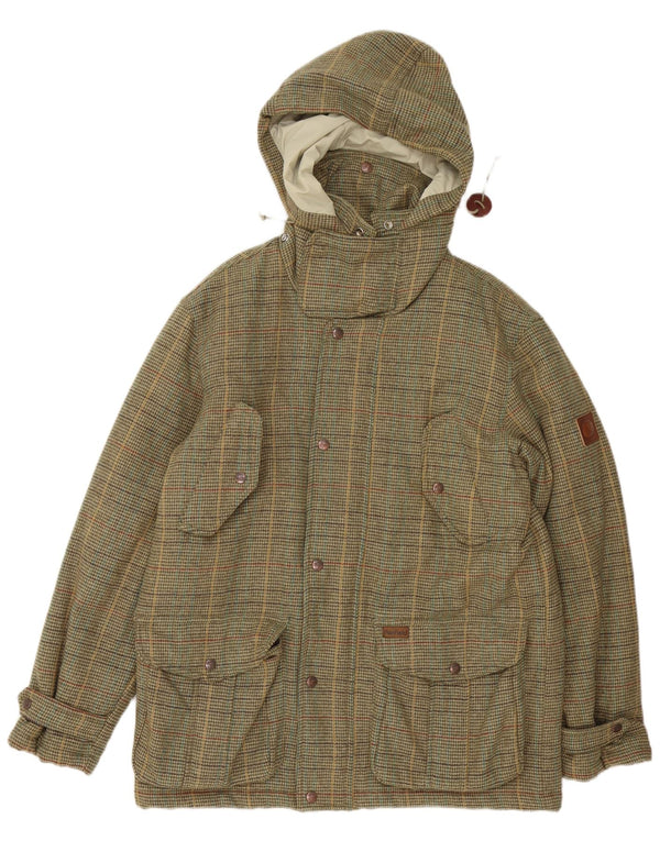 Penfield Chaqueta acolchada con capucha para hombre UK 38 Medium Khaki Houndstooth