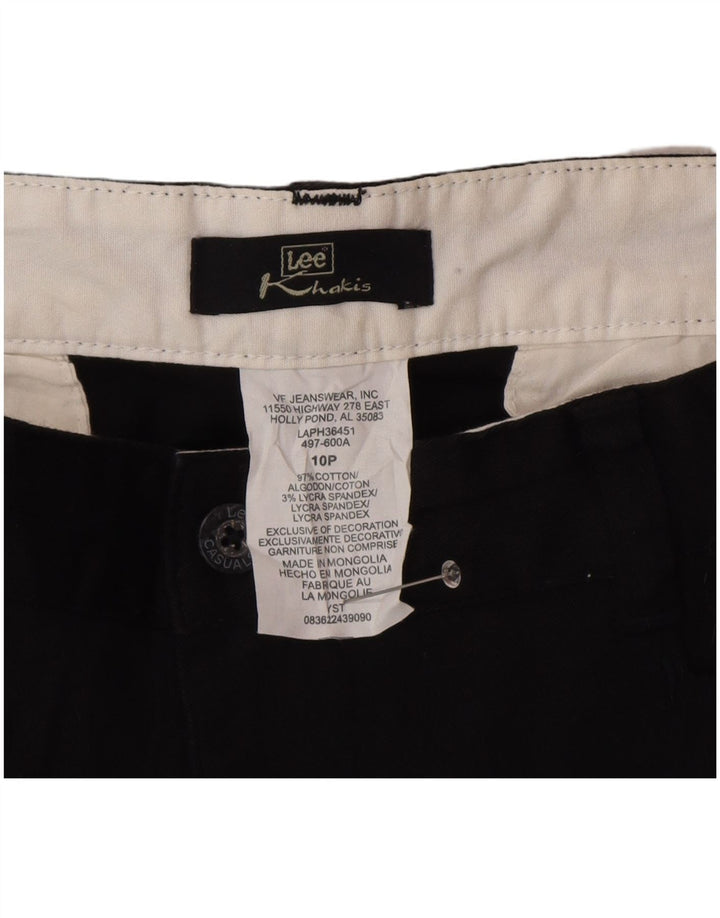 Lee - Pantalones cortos casuales para mujer, color caqui, talla 10, grande, W32, algodón negro