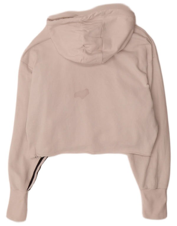 Adidas - Sudadera con capucha para mujer, diseño gráfico, talla grande, algodón blanco