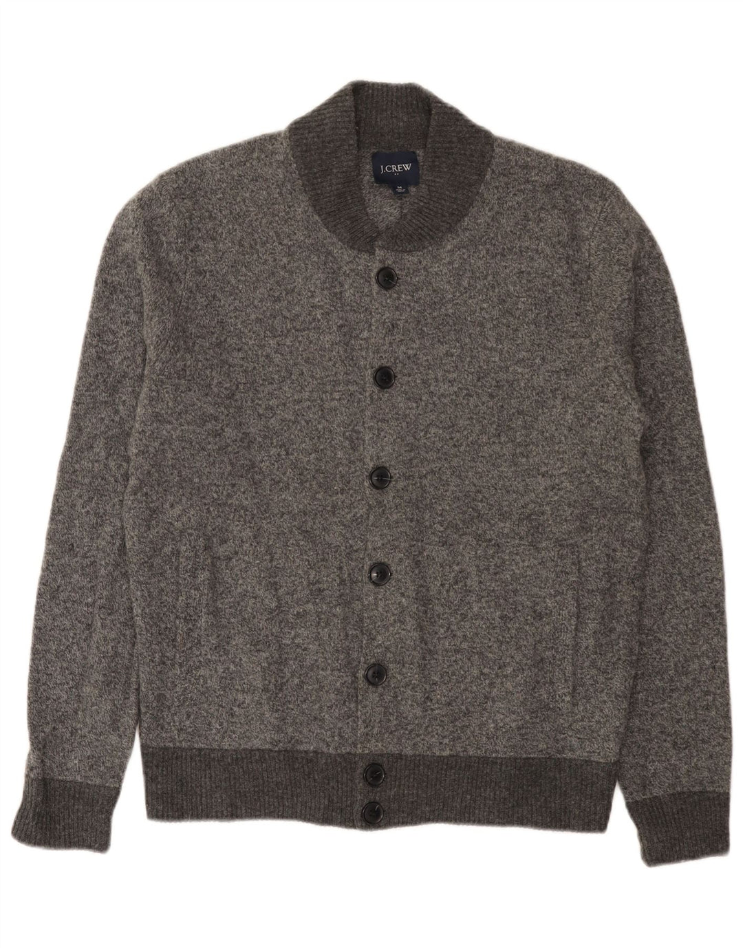J. Crew Suéter tipo cárdigan para hombre de lana de cordero moteada en gris medio