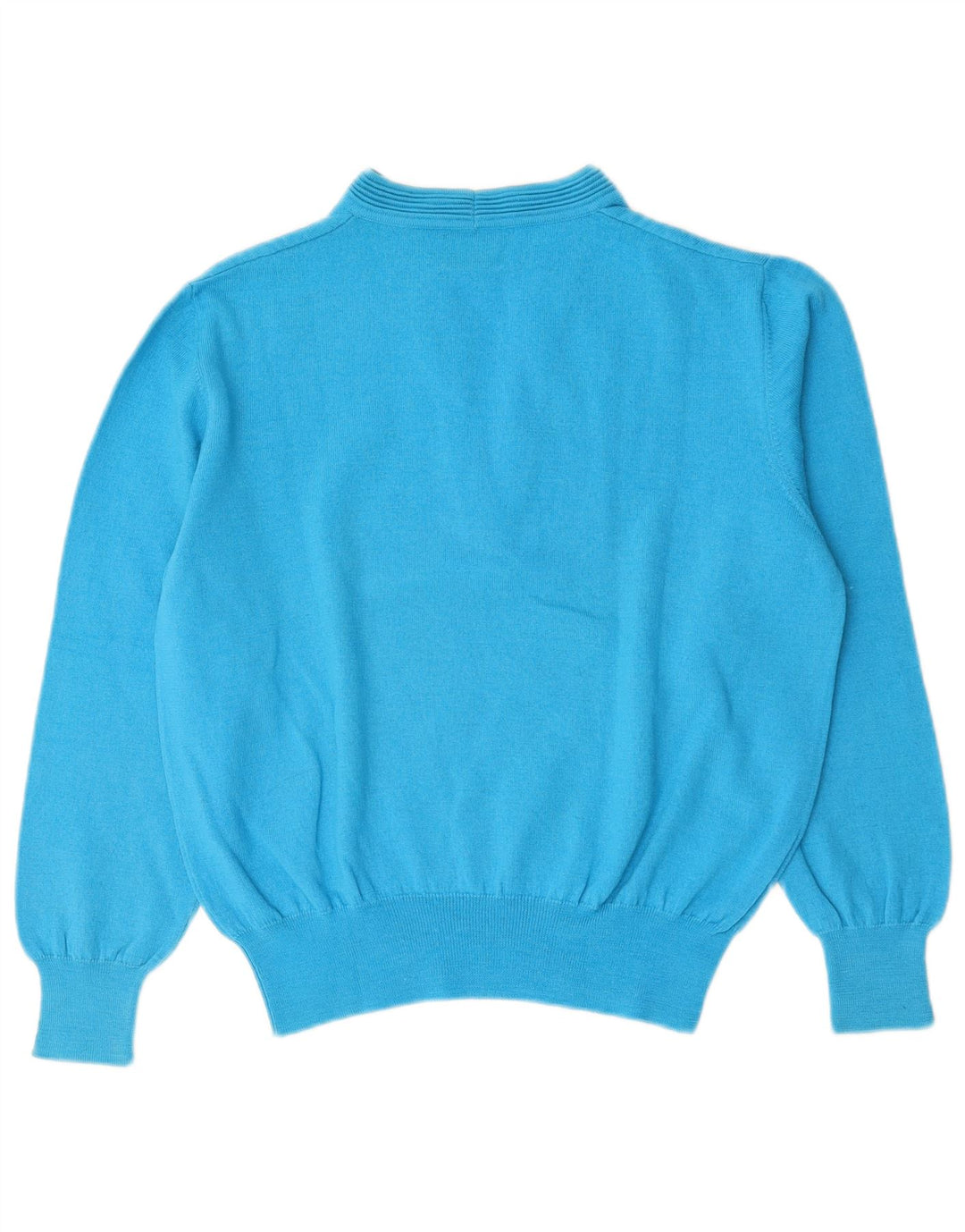 Luisa Spagnoli Jersey con cuello en V para mujer UK 40 Lana azul medio