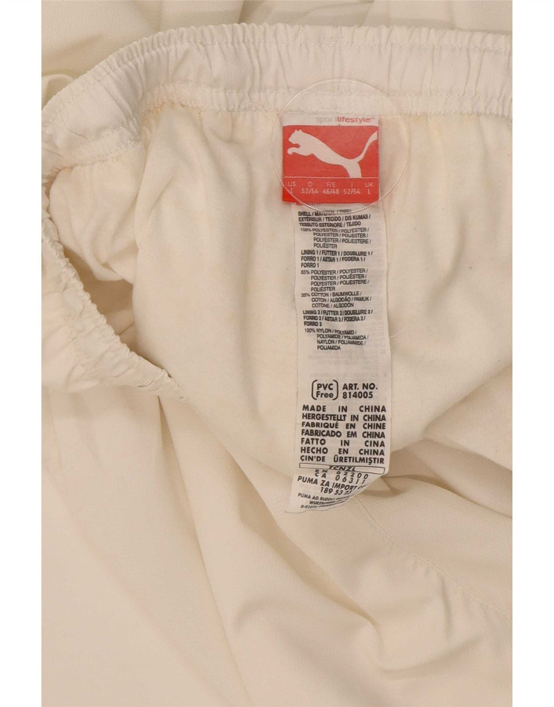 Puma Pantalones De Chándal Para Hombre Joggers Large Blanco Poliéster