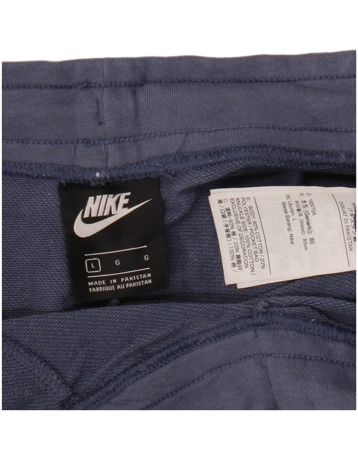 NIKE Pantalones cortos deportivos para mujer UK 46 Grande Azul marino Algodón