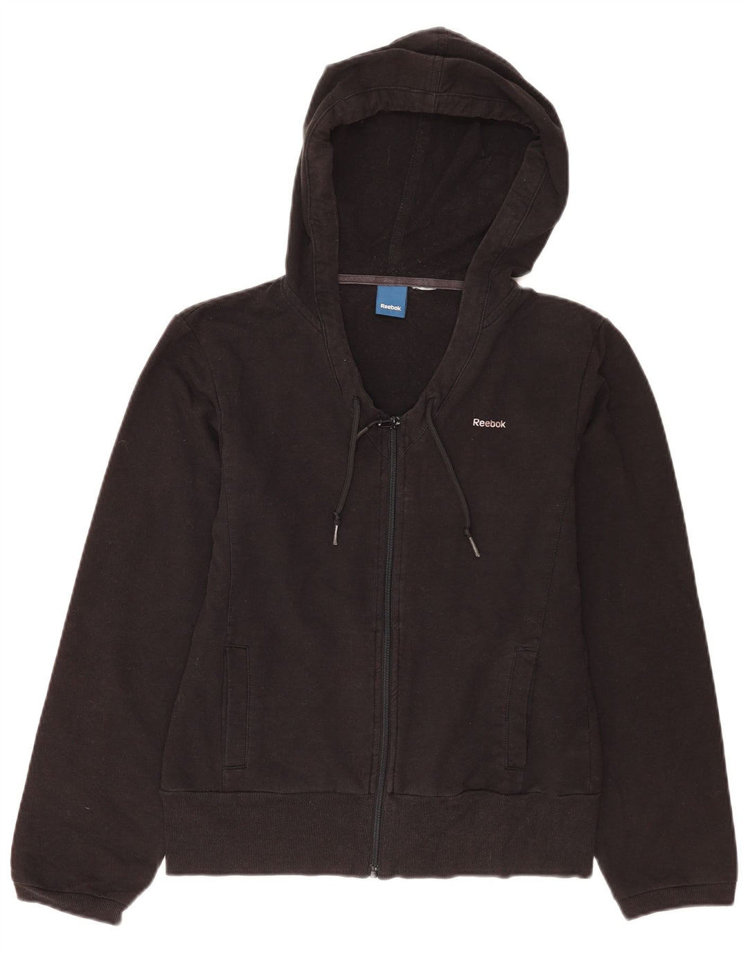 Reebok Sudadera con capucha y cremallera para mujer UK 12 Medium Black