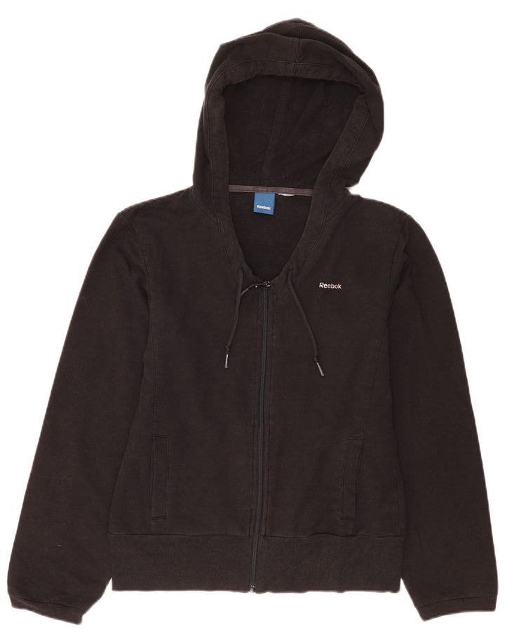Reebok Sudadera con capucha y cremallera para mujer UK 12 Medium Black