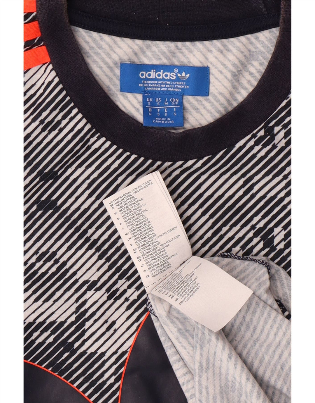 ADIDAS Mens Graphic T-Shirt Top Small Navy Blue Polyester