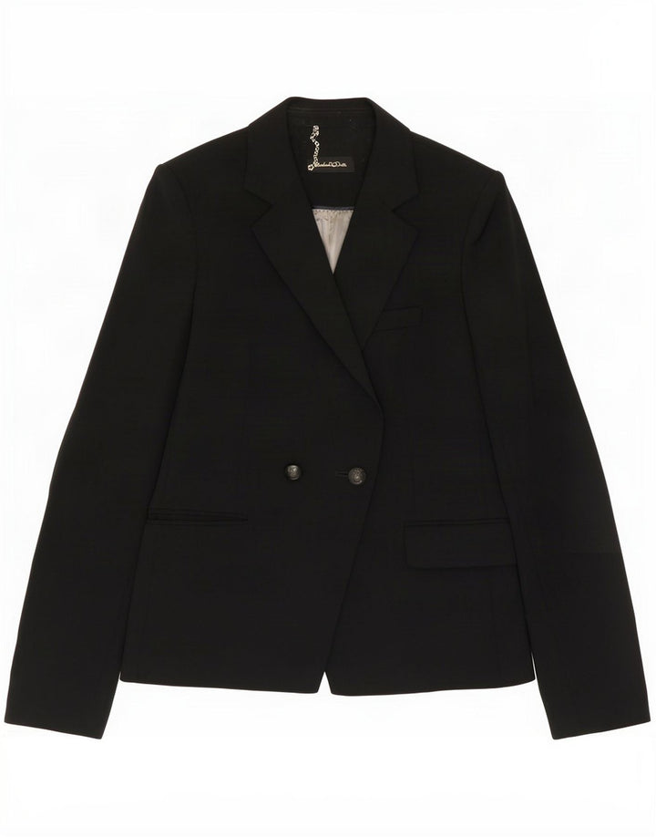 Chaqueta Blazer Cruzada Massimo Dutti Mujer EU 36 XS Acetato Negro