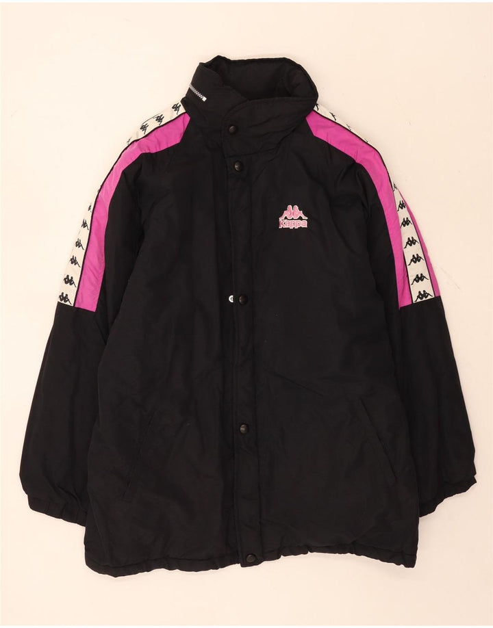 Kappa - Chaqueta cortavientos gráfica para hombre, talla 40, color negro