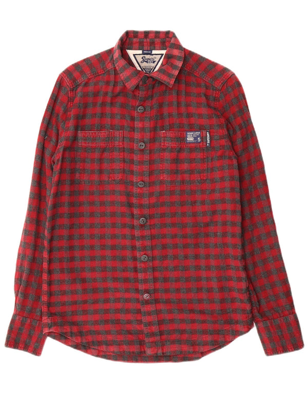Superdry Camisa De Franela De Algodón A Cuadros Rojo Medio