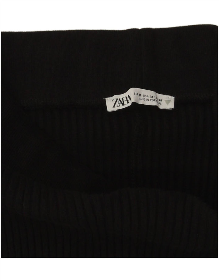 Zara Mujer Falda Midi De Punto Mediana W28 Negro