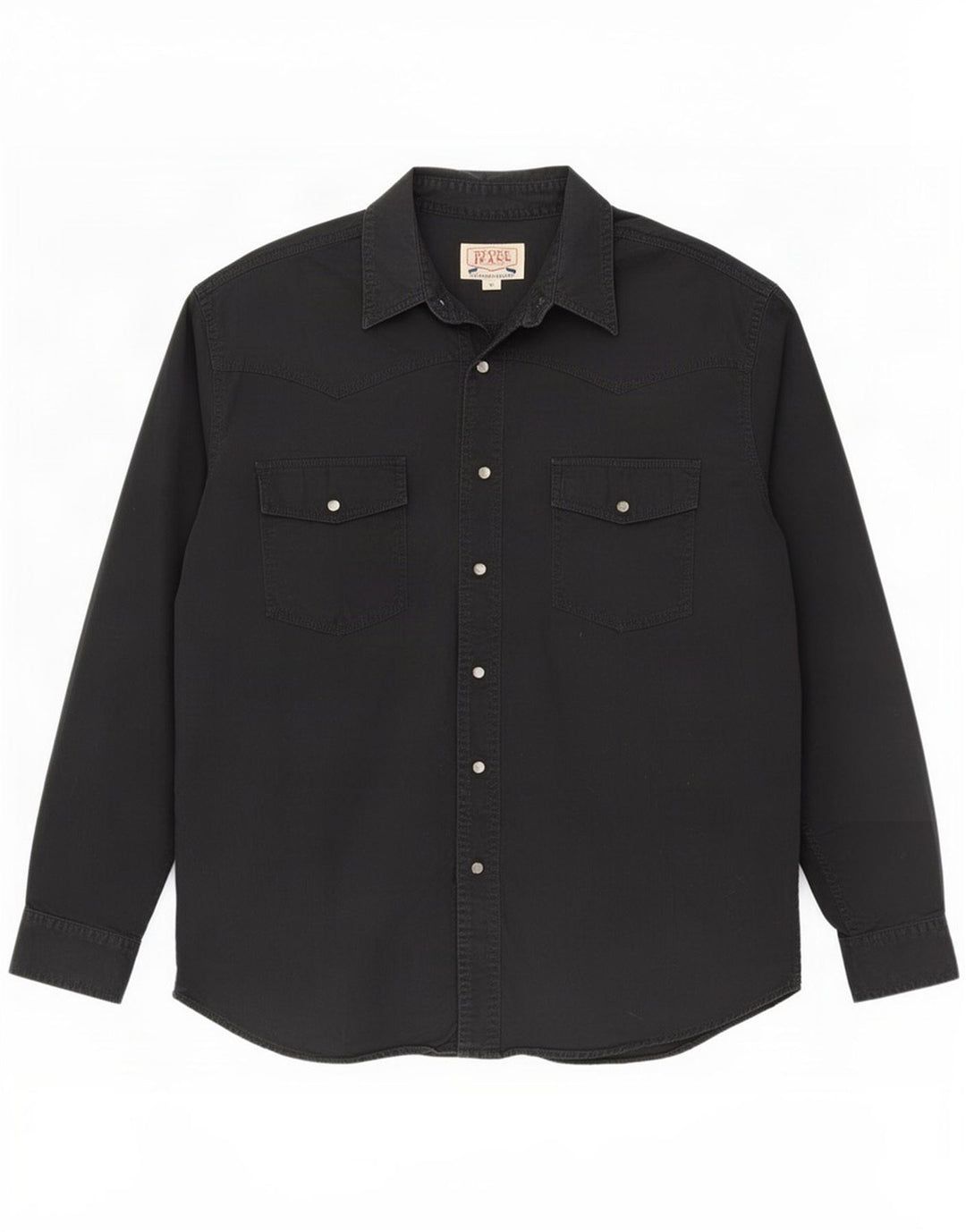 Camisa vintage para hombre de algodón negro grande