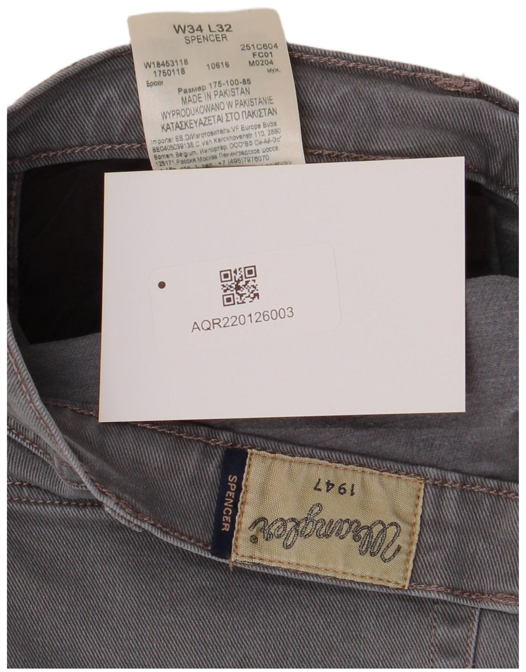 Wrangler Vaqueros Rectos Spencer para Hombre W34 L32 Algodón Gris