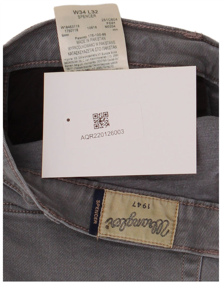 Wrangler Vaqueros Rectos Spencer para Hombre W34 L32 Algodón Gris