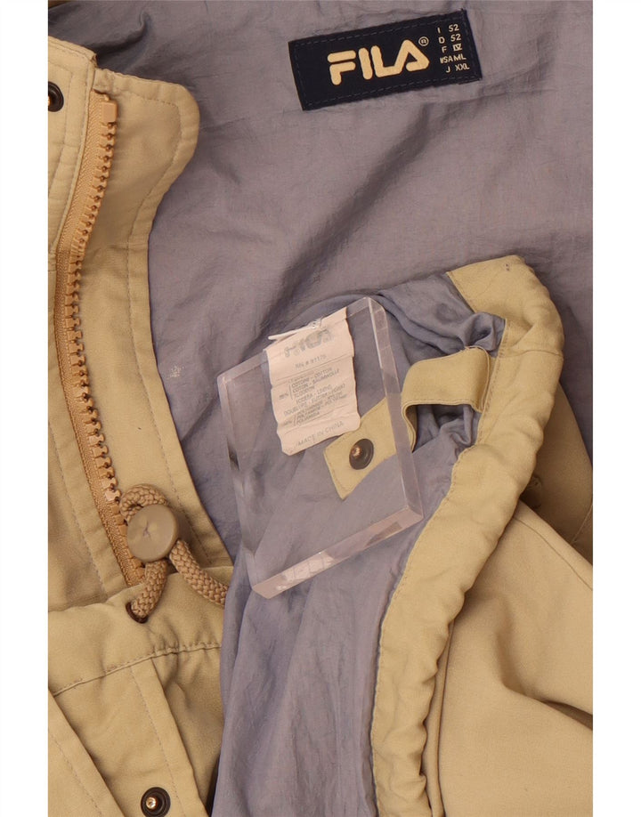 Fila Chaqueta cortavientos con capucha para hombre IT 52 XL Poliéster beige