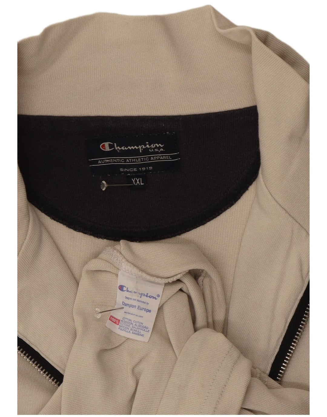 Champion Chaqueta De Chándal Para Hombre 2XL Algodón Beige