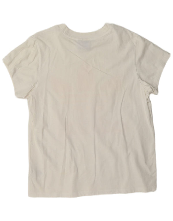 Adidas Camiseta gráfica para mujer Top UK 12 Medium White Cotton