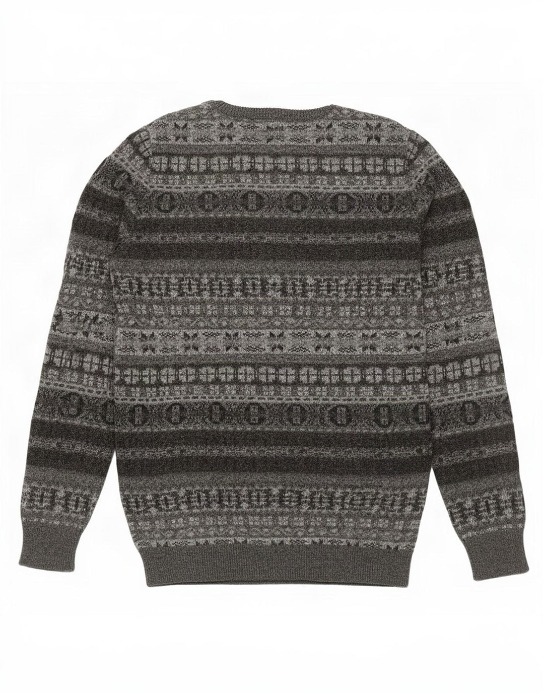 Marlboro Classics - Jersey de cuello redondo para hombre, talla 2XL, lana gris Fair Isle