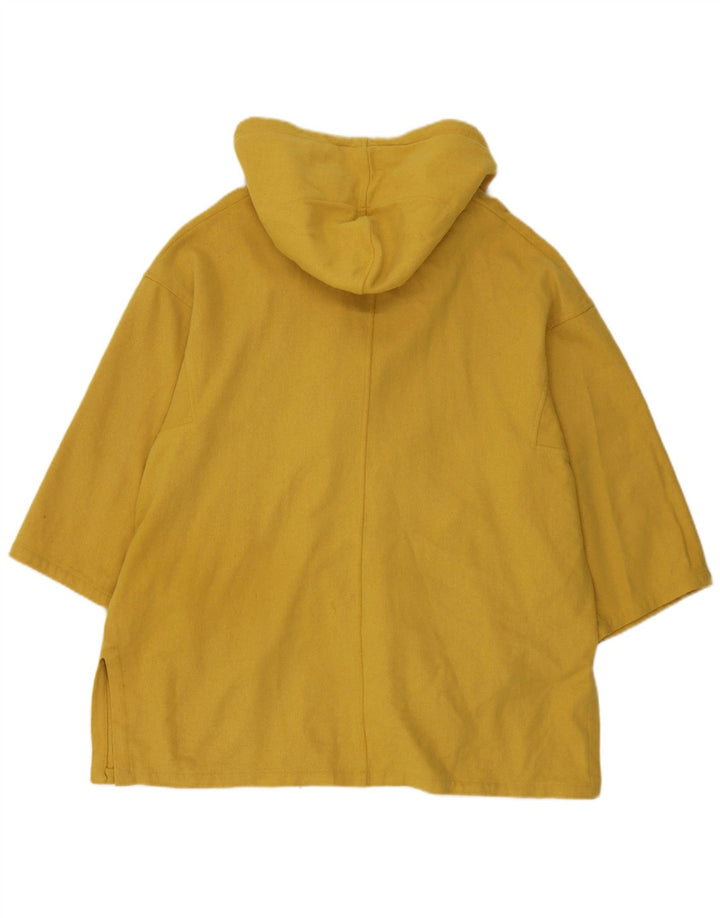 Marella Abrigo extragrande con capucha y doble botonadura para mujer, talla S, color amarillo