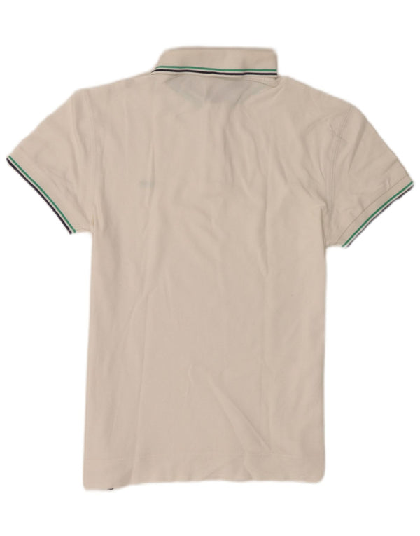 Gas Polo para Mujer UK 10 Small Blanco Rayas Algodón