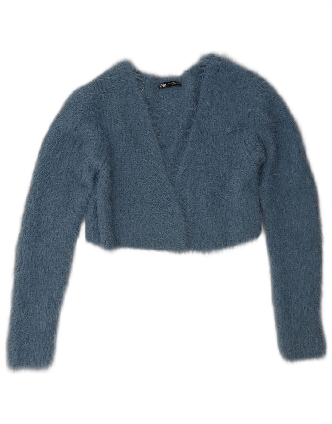 Zara Mujer Bolero Jumper UK 10 Pequeño Azul