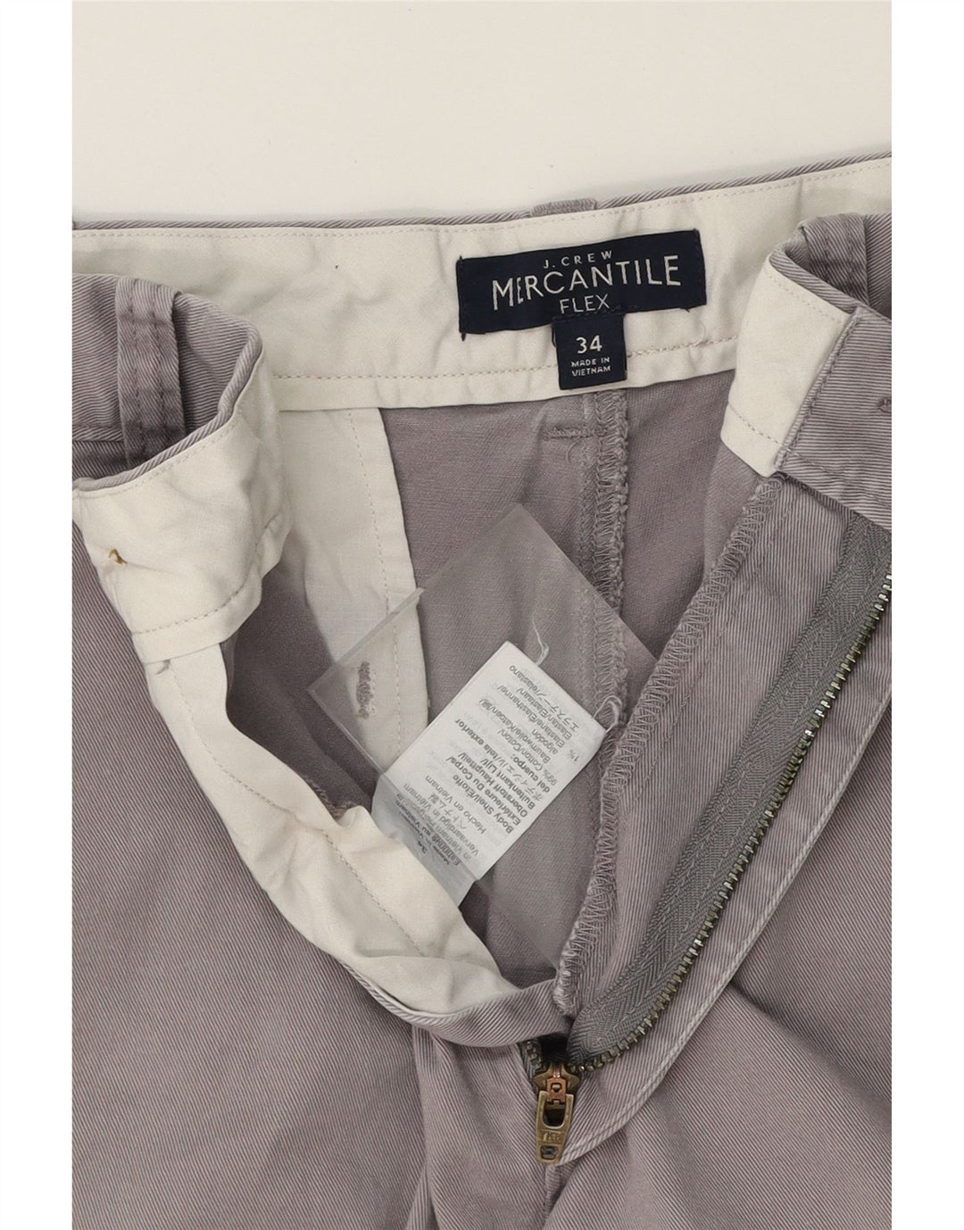 J. CREW Womens Mercantile Flex Chino Shorts W34 Large  Grey Cotton Vintage J. Crew and Second-Hand J. Crew from Messina Hembry 