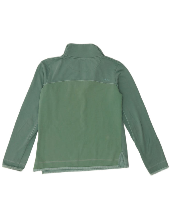 Fat Face Sudadera con Cuello y Cremallera para Mujer UK 10 Small Green Cotton
