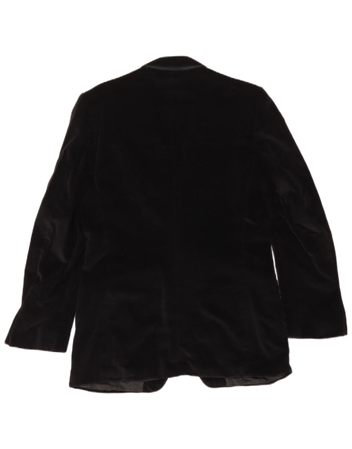Issimo Chaqueta tipo blazer de terciopelo con 2 botones para hombre UK 36 Small Black