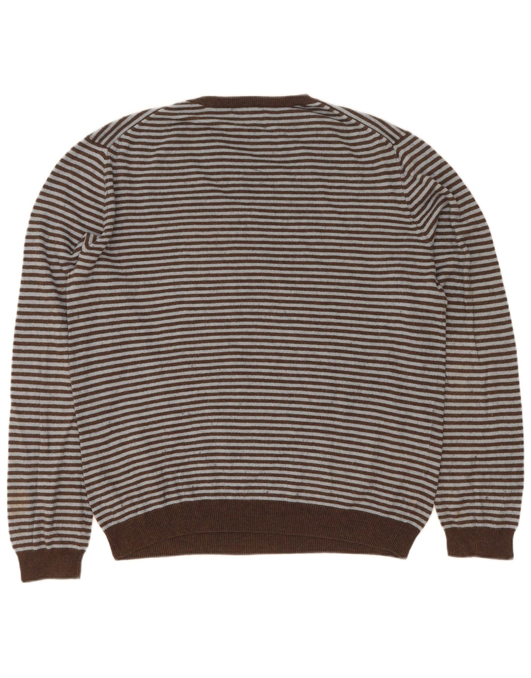 Gap Jersey con Cuello en V para Hombre Jersey Grande de algodón a Rayas marrón