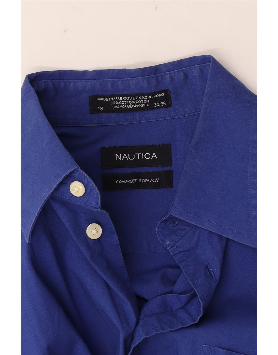 Camisa Nautica para hombre talla 16 algodón azul grande