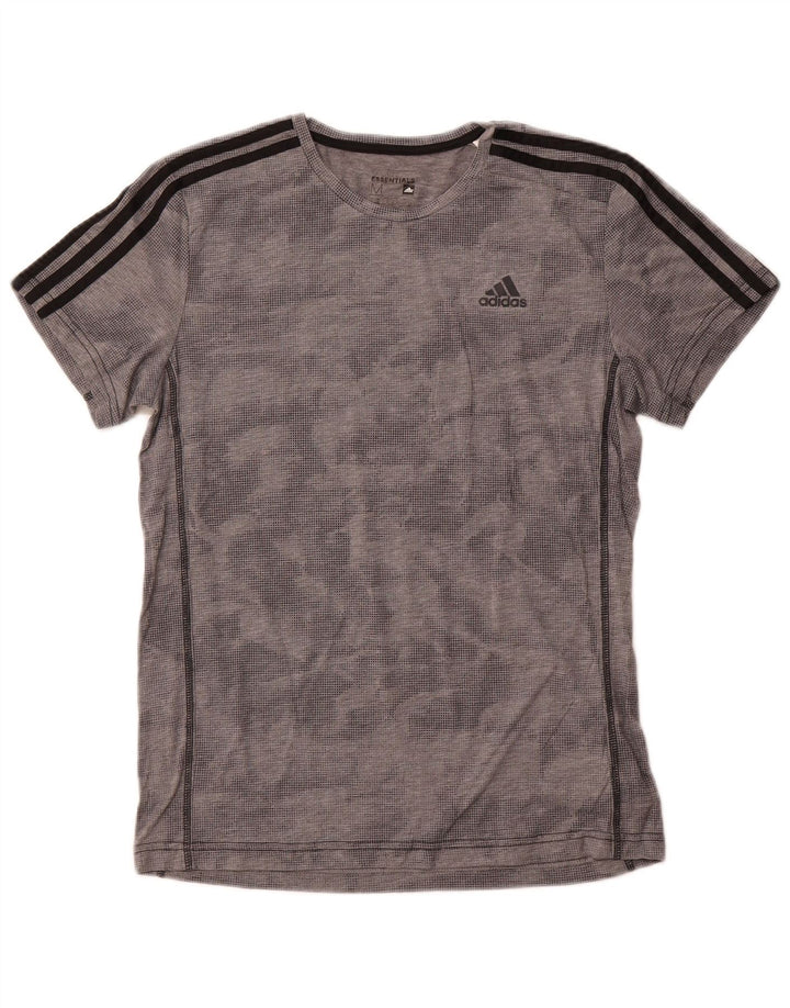 ADIDAS Camiseta Climalite para hombre Top Poliéster manchado gris medio