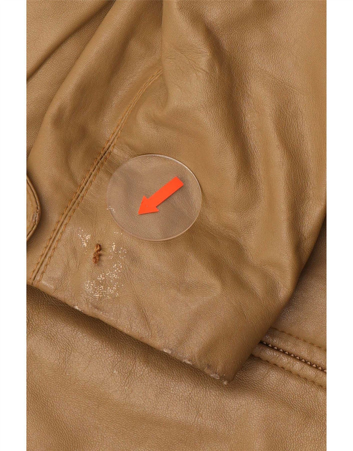 Chaqueta de cuero vintage para mujer IT 42 Beige medio