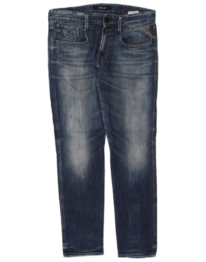 Vaqueros ajustados para hombre Replay W33 L32 Algodón azul