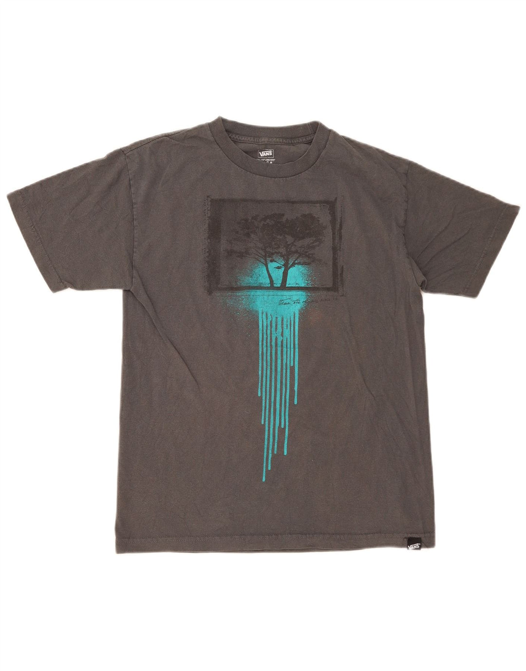 VANS Hombre Camiseta Gráfica Top Algodón Gris Medio