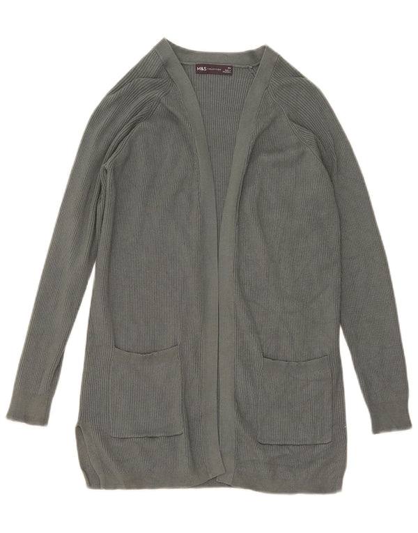 Marks & Spencer Suéter tipo cárdigan abierto largo para mujer UK 6 XS Viscosa verde
