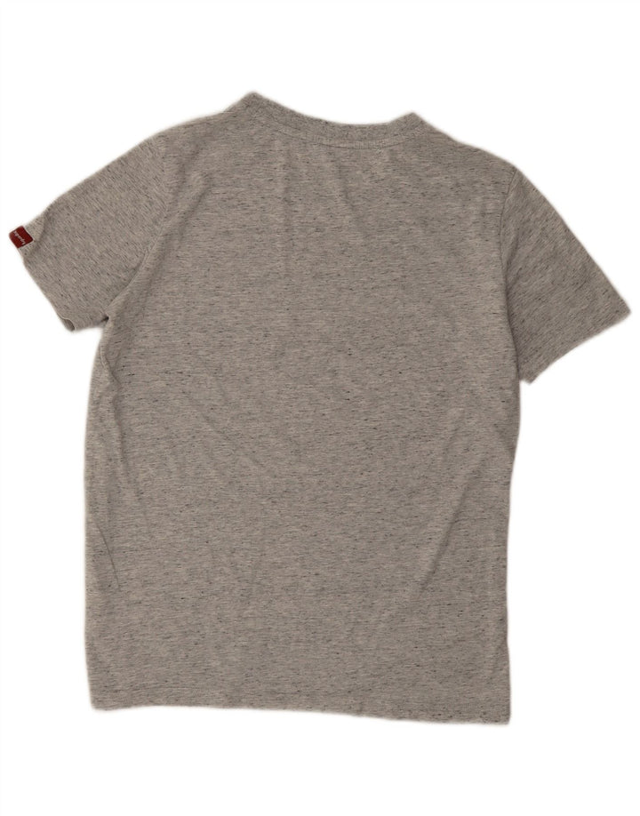 Superdry Camiseta con gráfico extragrande para mujer, talla 40, talla pequeña, color gris moteado