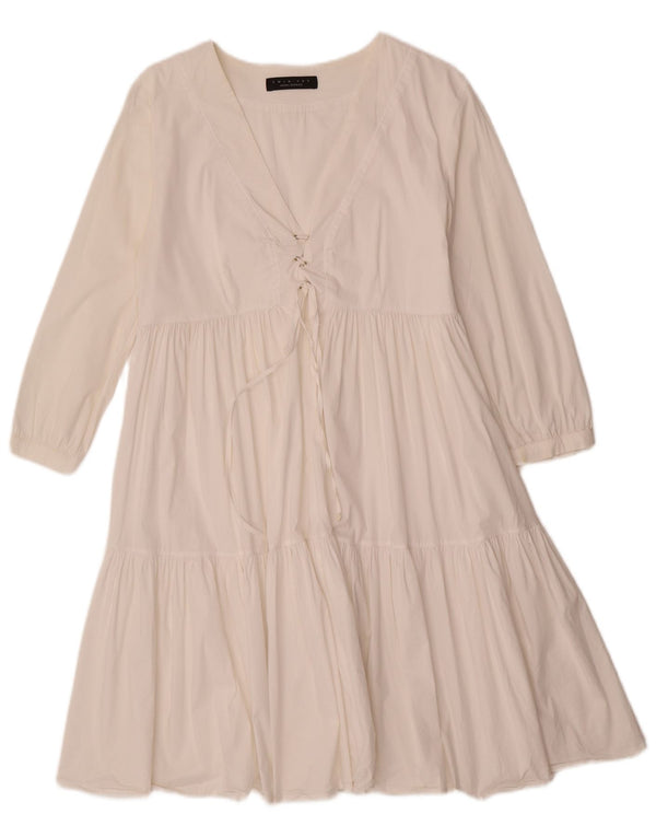 Simona Barbieri Vestido escalonado de manga 3/4 para mujer, talla XL, blanco