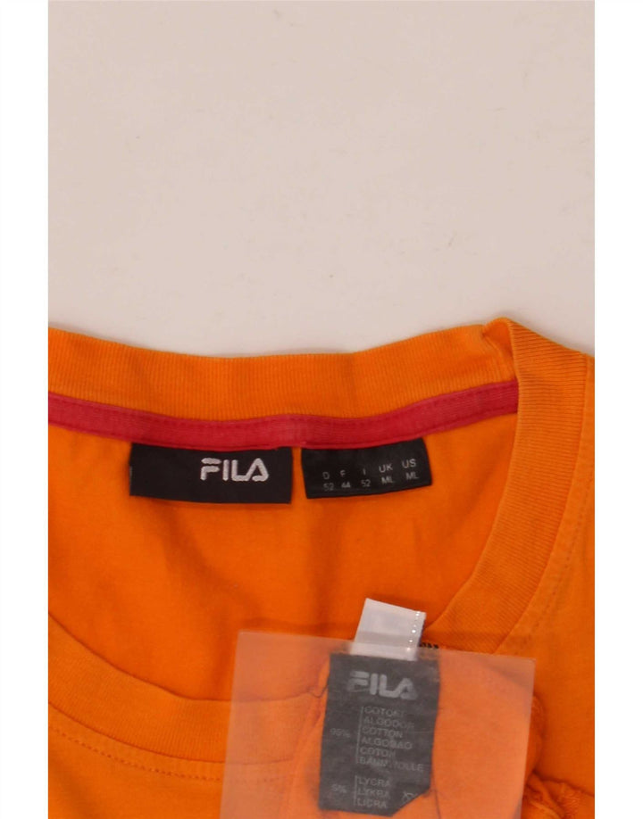 Fila - Camiseta gráfica para hombre, parte superior de algodón naranja medio