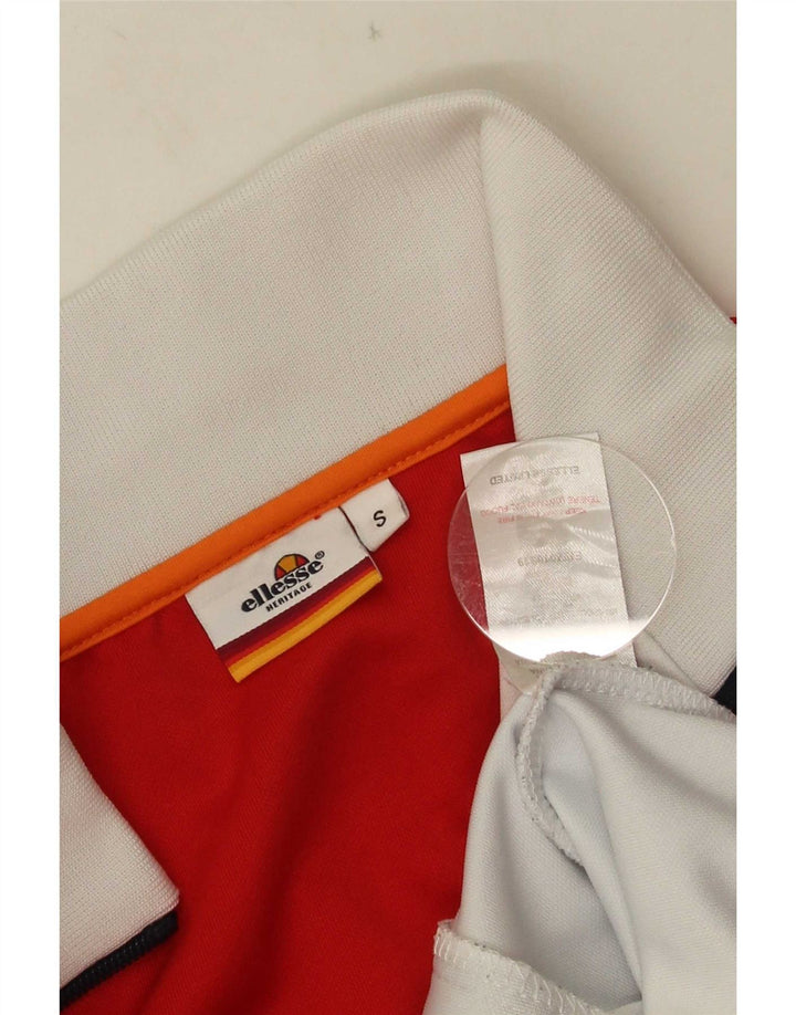 Ellesse Mens Chándal Top Jacket Small Blanco Colorblock Poliéster