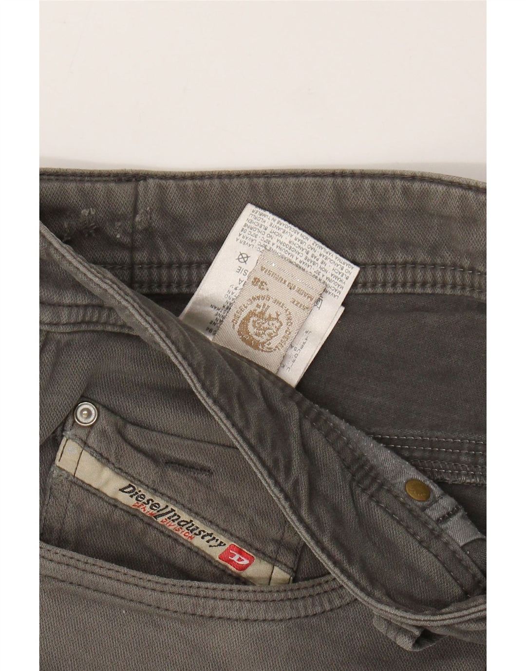 Diesel Pantalones Casuales Rectos Para Hombre W38 L34 Algodón Gris