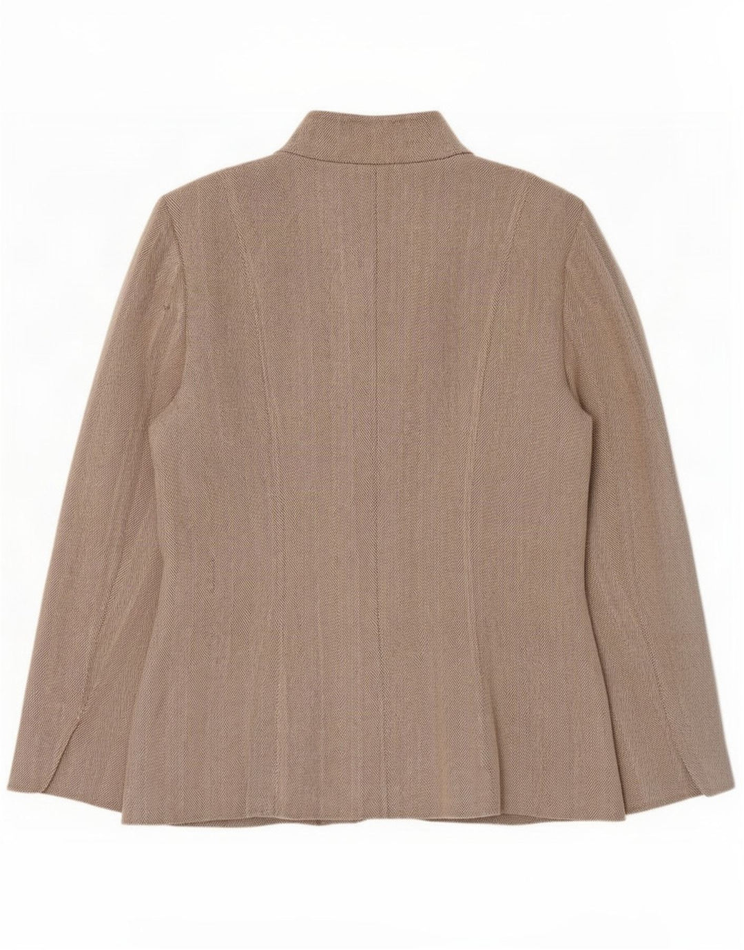 Calvin Klein Chaqueta Blazer de 5 Botones para Mujer US 14 XL Beige Espiga Rayón