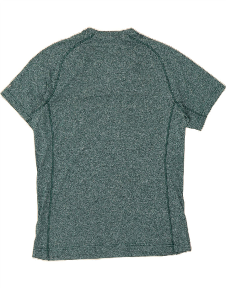 EDDIE BAUER Mens T-Shirt Top Medium Green Flecked Polyester Vintage Eddie Bauer and Second-Hand Eddie Bauer from Messina Hembry 