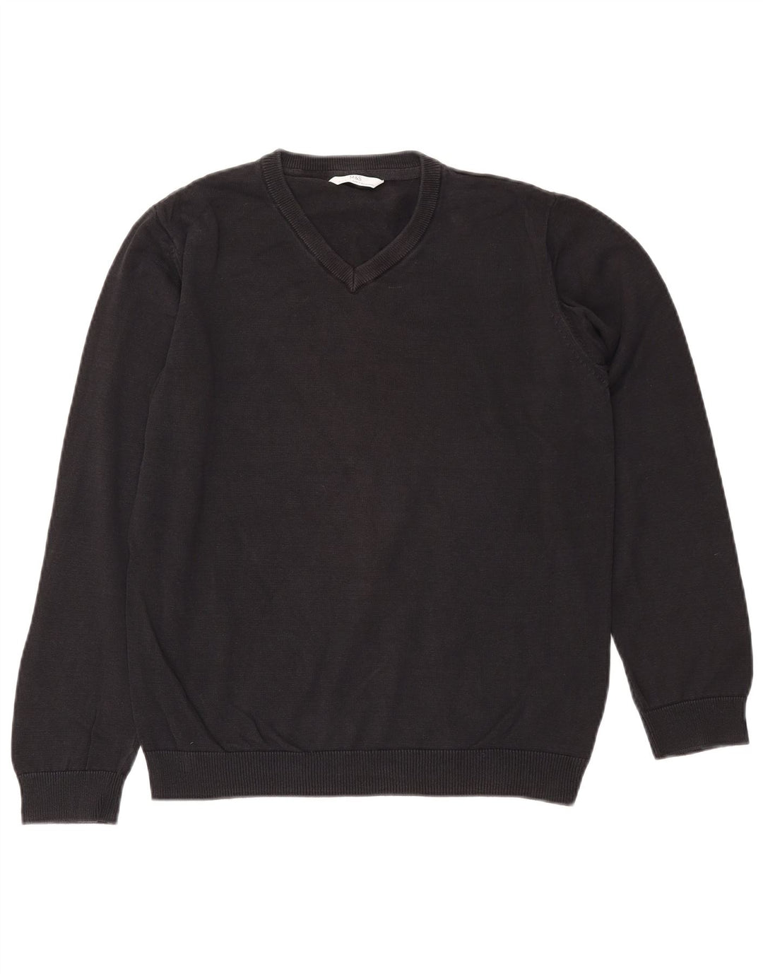 Marks & Spencer Jersey con cuello en V para niños 14-15 años Algodón negro