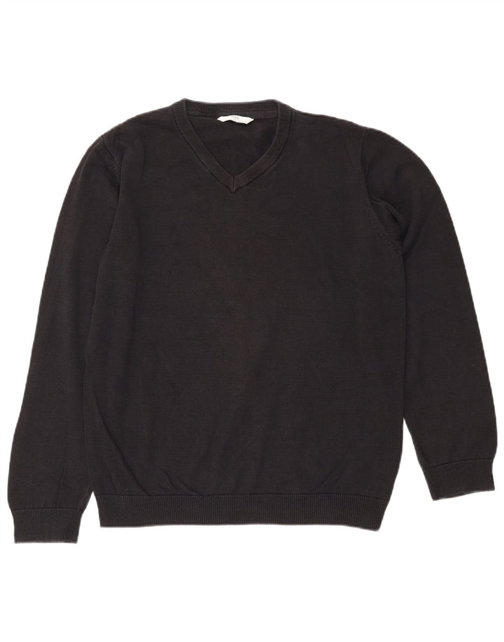 Marks & Spencer Jersey con cuello en V para niños 14-15 años Algodón negro